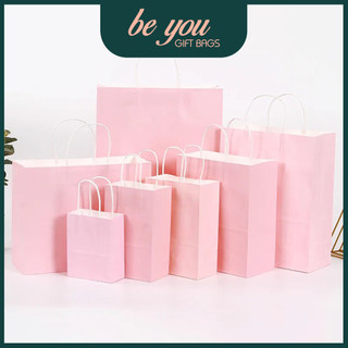 "Giá Sỉ - Set 10 Cái" Túi Giấy Kraft Nhật Cao Cấp - Màu Hồng Nhạt - Be You Gift Bags
