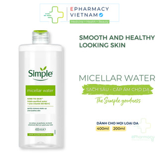 Nước Tẩy Trang SIMPLE Micellar Cleansing Water Làm Sạch Sâu
