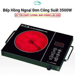 Bếp Hồng Ngoại Đơn Công Suất 3500W Mặt Kính Cường Lực Chống Va Đập - BH 6 Tháng