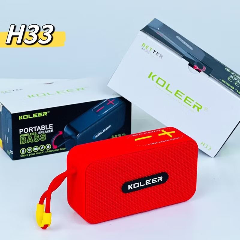 loa bluetooth koleer H 33 thiết kế nhỏ gọn ,có quai xách âm thanh sống động