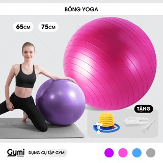 [Tặng bơm+ phụ kiện] Bóng Tập Gym, Tập Yoga Trơn 65 - 75cm