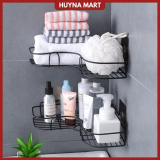 (Hàng nhập-dày đẹp-có hộp) Kệ Góc Nhà Tắm Dán Tường Chất Liệu Thép Không Gỉ Phun Sơn Tĩnh Điện Huyna Mart NT100