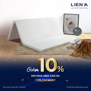 Nệm gấp foldaway liên á từ cao su thiên nhiên 100% & áo nệm chống thấm