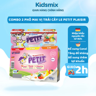 Combo lốc 2 sữa chua phomai le petit plaisir, váng sữa, sữa chua trái cây dâu chuối mơ - lốc 6x50g