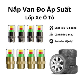 Van Cảm Biến Đo Áp Suất Lốp Ô Tô Bằng Đồng Hiển Thị 3 Màu Dễ Theo Dõi Độ Căng Của Lốp Ô Tô, Xe Máy [Hàng Loại Tốt]