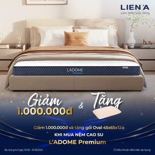 Nệm cao su thiên nhiên l'adome premium dày 15cm liên á - nâng đỡ tối ưu