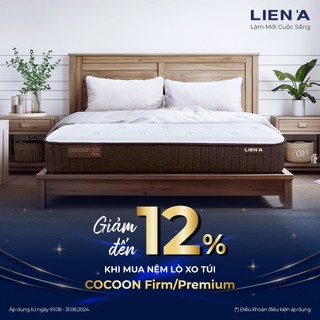 Trả góp 12th nệm lò xo túi cocoon 2.0 firm liên á - sang trọng, ngủ mát cả đêm