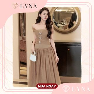 Lyna - váy thiết kế, váy mặc được 2 kiểu dáng thường và trễ vai , váy hở vai, váy liền , váy bigsize nữ - b68