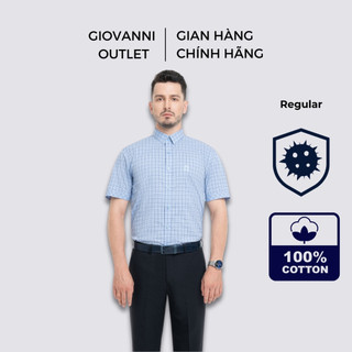 Áo sơ mi nam cộc tay giovanni chất liệu 100% cotton pima cao cấp gss01-011