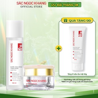 Bộ đôi kết hợp dưỡng da hoàn hảo 2 [Nước hoa hồng Sắc Ngọc Khang 145ml & Kem dưỡng da ban đêm Sắc Ngọc Khang 30g]