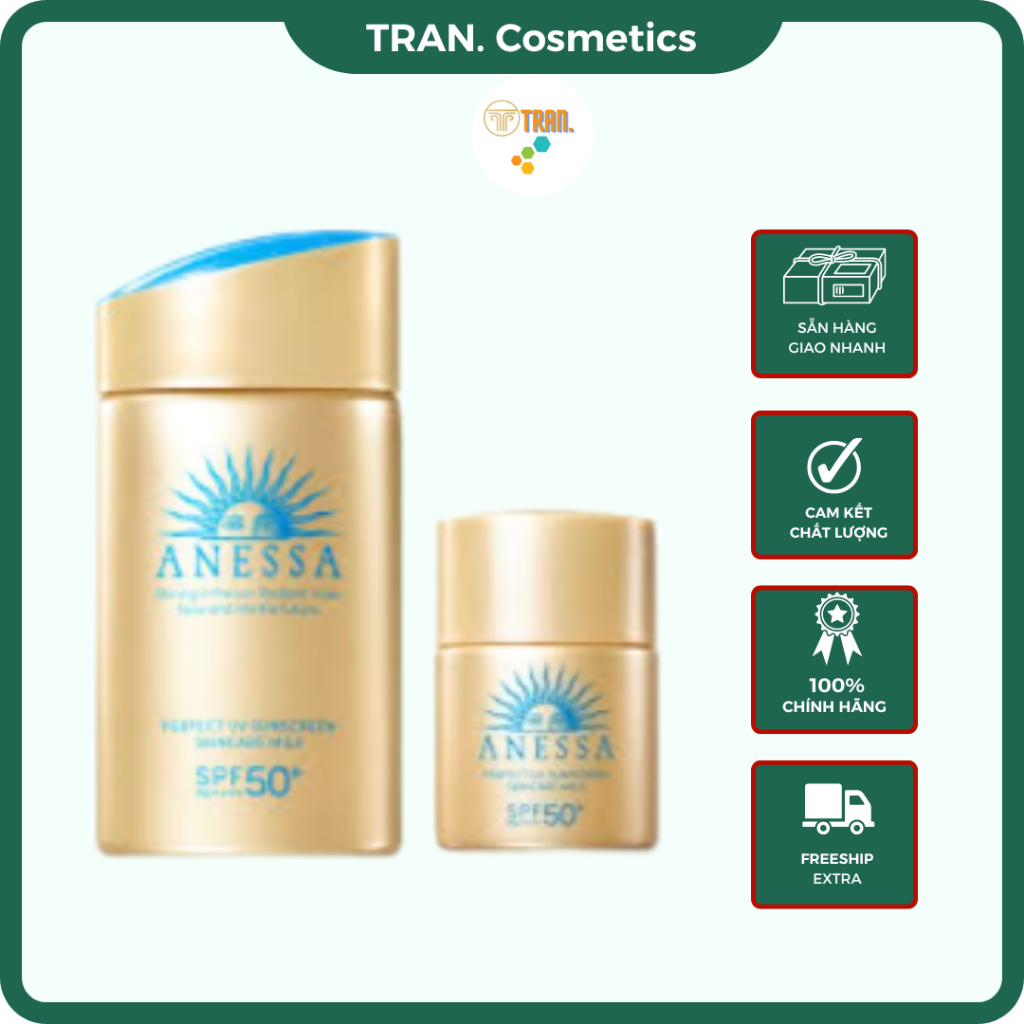 Kem Chống Nắng Anessa, Chống Nắng Anessa Bảo Vệ Hoàn Hảo SPF50+ Pa++++ Anessa Dưỡng Da Kiềm Dầu - TR
