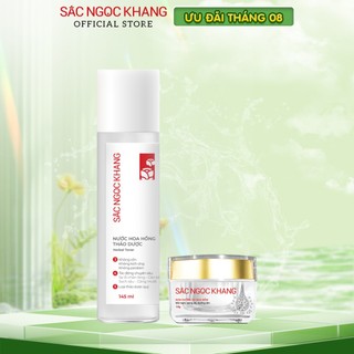 Bộ đôi kết hợp dưỡng da hoàn hảo 1 [Nước hoa hồng Sắc Ngọc Khang 145ml & Kem dưỡng da ban đêm Sắc Ngọc Khang 10g]