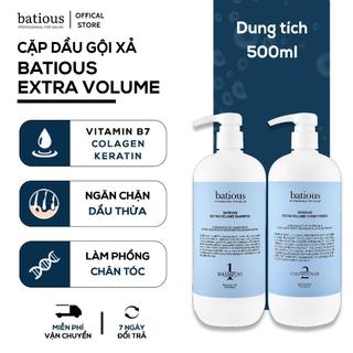 Combo dầu gội - dầu xả batious extra volume 500ml phù hợp cho tóc dầu, giảm dầu nhờn, phồng chân tóc