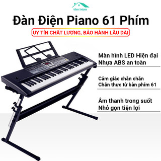 Đàn Piano Điện Đàn Organ Electronic Keyboard Đàn 61 phím kèm phụ kiện mic + sạc + giá để đàn