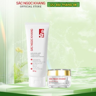 Bộ đôi dưỡng da cơ bản [Kem dưỡng da ban đêm Sắc Ngọc Khang 10g & Sữa rửa mặt Sắc Ngọc Khang 50g]