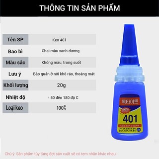 Keo 401 dán úp móng, đính đá Siêu chắc