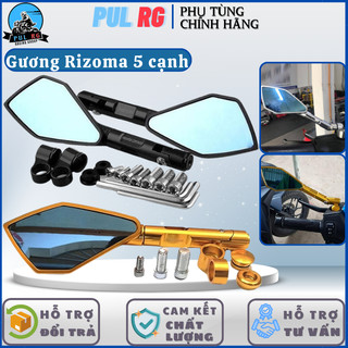 Gương xe máy thời trang mini chiếu hậu Rizoma 5 cạnh nhôm màu full cây cho Wave AB SH SH Mode