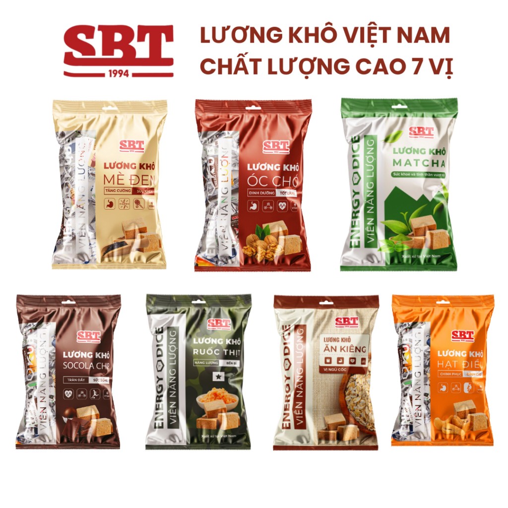 Lương khô Mini Việt Nam 7 Vị - Lương Khô Dinh Dưỡng Ăn Vặt Bổ Sung Năng Lượng.