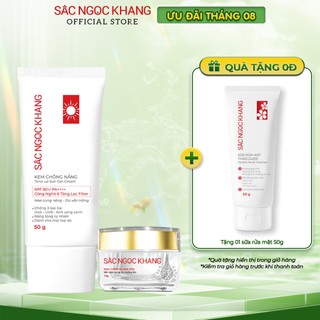 Combo kem dưỡng da ban đêm Sắc Ngọc Khang 10g + Kem chống nắng Sắc Ngọc Khang SPF 50 PA++++