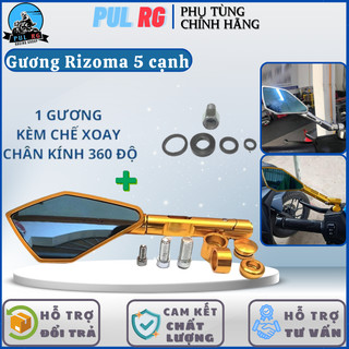 Gương chiếu hậu xe máy Rizoma 5 cạnh thời trang mini nhôm cao cấp cho Wave SH SH Mode AB Vario