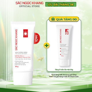 Kem chống nắng quang phổ rộng Sắc Ngọc Khang SPF50 PA++++ công nghệ 6 màng lọc Filter [tuýp 50g]
