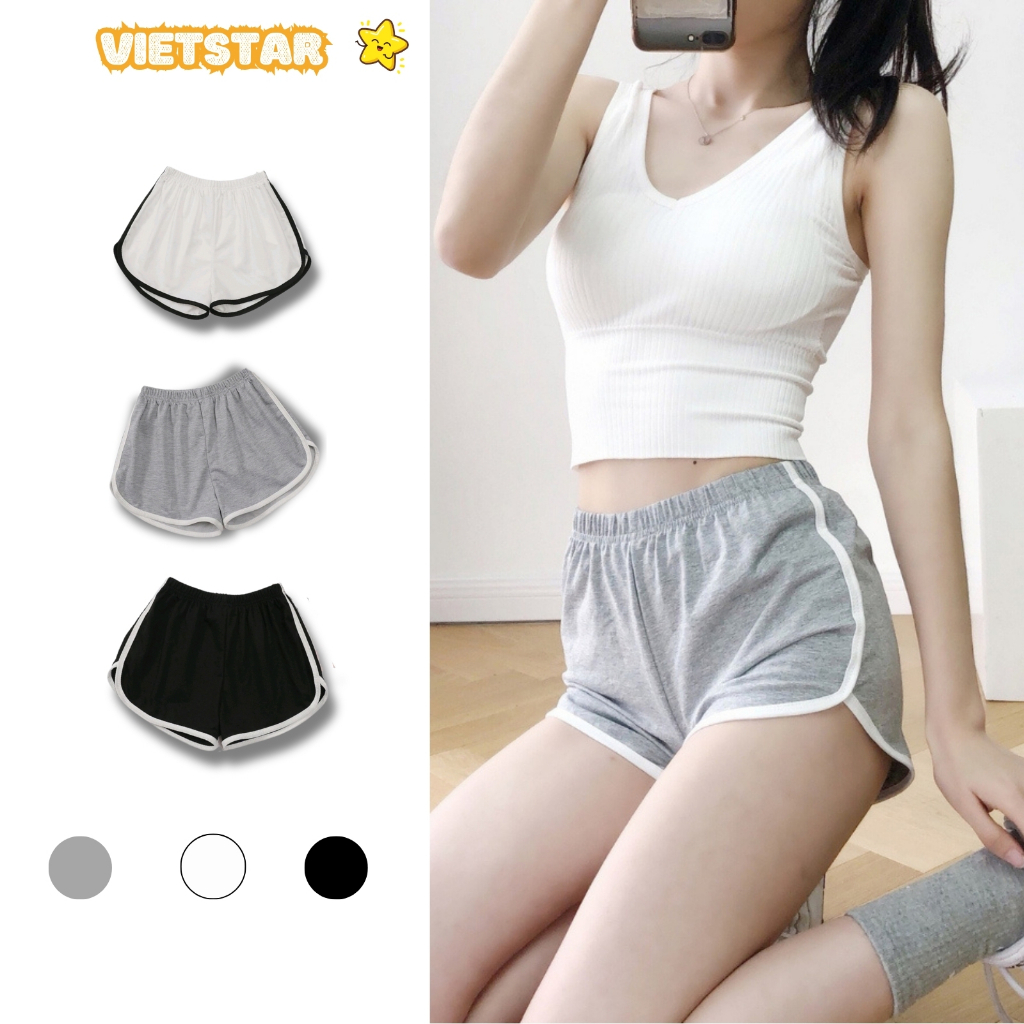 Quần Short Viền Đùi Kẻ Trắng Nữ Xinhqueen Thể Thao Ulzzang Tập Gym Yoga