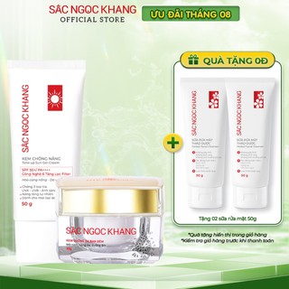 Combo chăm sóc da ngày và đêm [kem chống nắng Sắc Ngọc Khang 50g & Kem dưỡng da ban đêm 30g]