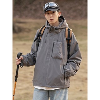 Áo khoác gió Unisex nam nữ vải gió 2 lớp dày dặn có mũ trùm đầu