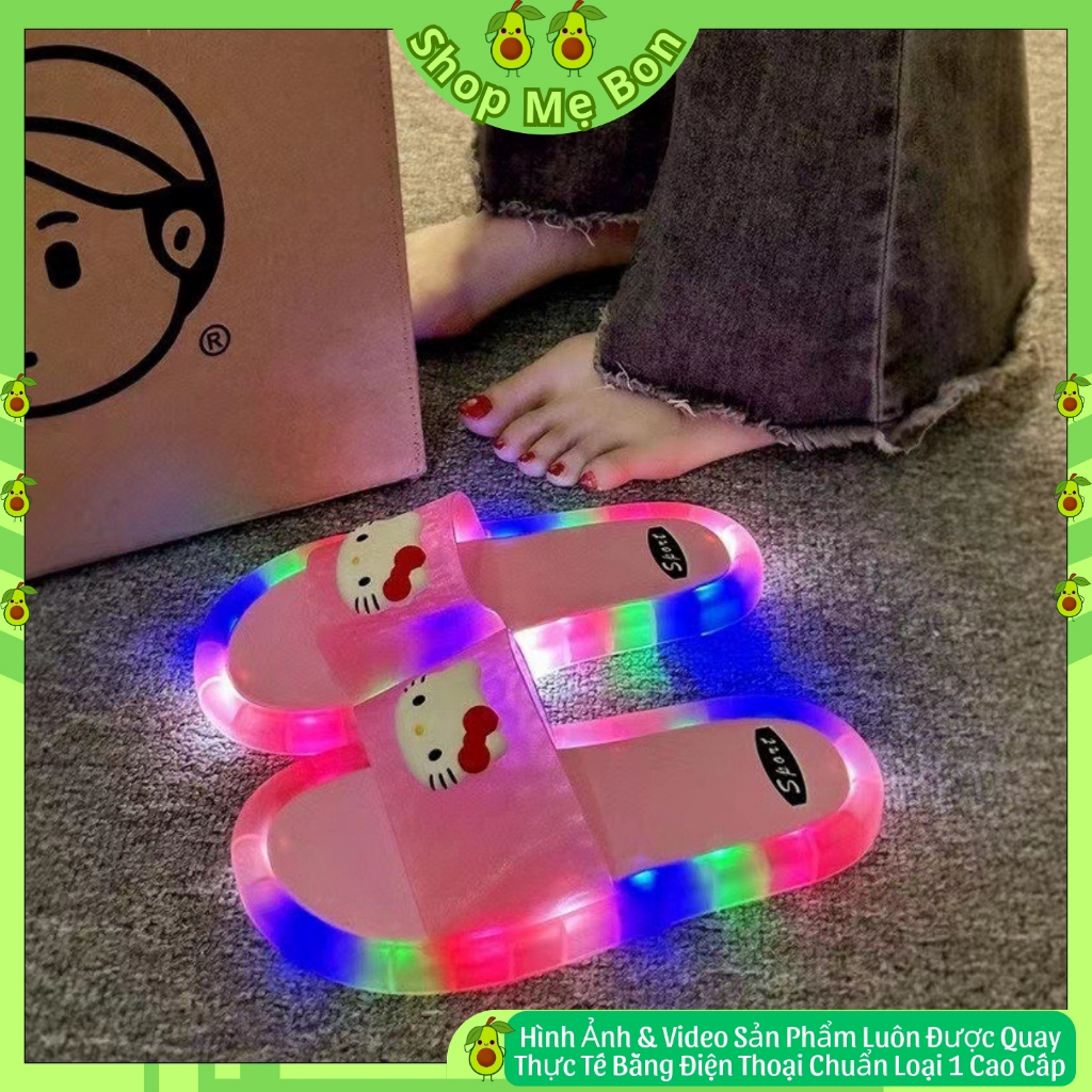 Dép Đèn Nháy Phát Sáng Hình Hello Kitty Dễ Thương Cháy Phố Trung Thu 2024,loại 1 cao cấp pin cực lâu