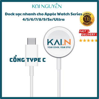  Cáp Sạc Đế Sạc Thép cho Apple Watch Series 4.5.6.7.8.9.SE2   Apple Watch Ultra 1&2 Cổng USB Type C 