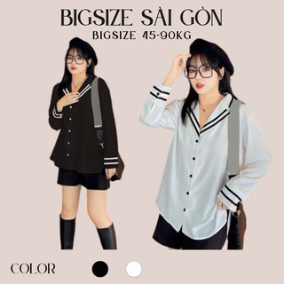Áo sơ mi vải lụa bo viền cổ tay bigsize 50 – 100kg bigsize sài gòn