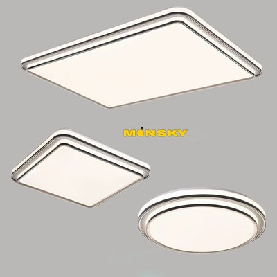 Đèn ốp trần MONSKY trang trí LED RV264 hiện đại 3 chế độ màu ánh sáng khung mika tán quang