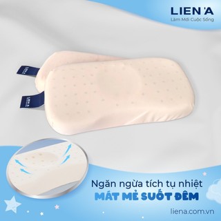 Gối nằm cao su thiên nhiên em bé Liên Á Contour 17x35x3cm, không gây kích ứng da.