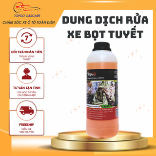 Dung dịch rửa xe bọt tuyết TOPCO, rửa xe ô tô xe máy an toàn da tay, rửa xe 1L