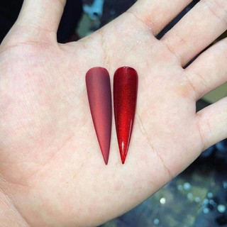 Sơn gel đỏ tuyết hot trend, nhũ siêu mịn bắt sáng