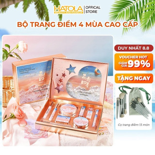 Bộ trang điểm hoa 4 mùa cao cấp KÈM TÚI ĐỰNG CAO CẤP họa tiết 3D quà tặng sinh nhật dịp lễ set makeup cho bạn gái Hatola