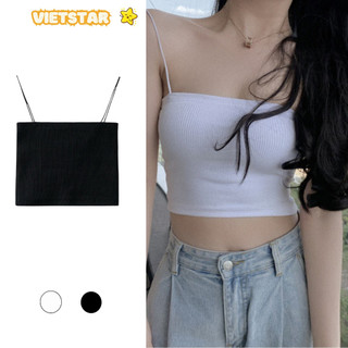 Áo 2 Dây Croptop Ôm Body XINHQUEEN Áo Hai Dây Sợi Bún Chất Vải Tăm Co Dãn Sexy
