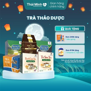 Trà thảo dược thái minh - hỗ trợ ăn ngon, ngủ ngon, điều hòa huyết áp, detox đại tràng, thanh lọc cơ thể - hộp 10 gói