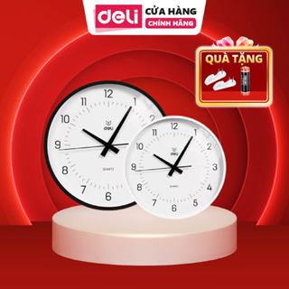 Đồng Hồ Treo Tường Deli - Đồng Hồ Kim Trôi Quartz Không Ồn, Minimalist Tối Giản Trang Trí Phòng