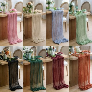 Khăn trải giữa bàn table runner vintage vải xô nhiều màu
