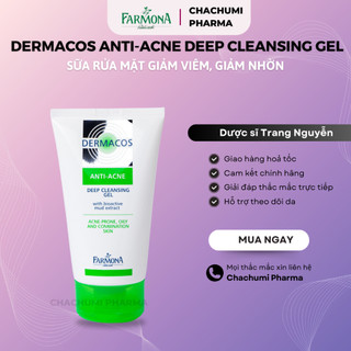 Sửa rửa mặt giảm viêm, giảm nhờn da Dermacos anti acne deep cleansing gel farmona 150ml