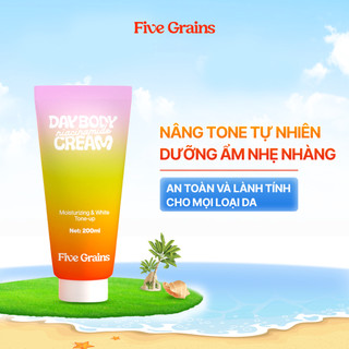 Kem dưỡng Five Grains trắng da Niacinamide, Alpha-Arbutin nâng tone ban ngày 200ML