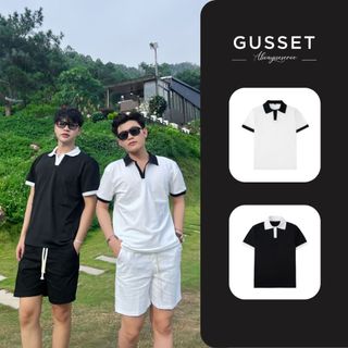 Áo phông nam Gusset, áo polo nam vải poly cá sấu co giãn 4 chiều thoáng mát