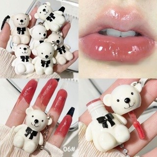 Son Gấu Trắng Nhiều Màu - Chống Thấm Nước & Móc Khóa Hình Gấu Đáng Yêu