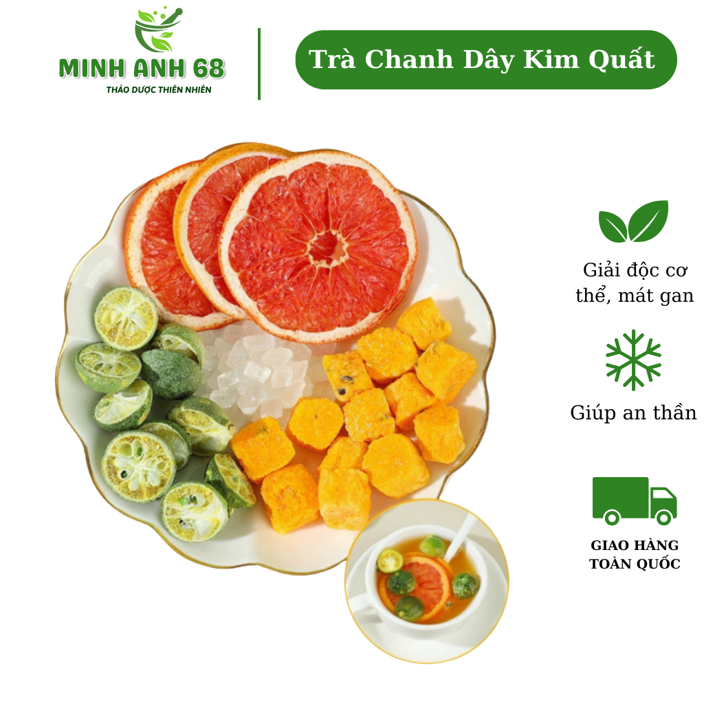 Trà Detox Chanh Dây Kim Quất     Tặng Bình Detox   Đẹp Da, Mát Gan, Thanh Nhiệt, Giảm Cân Giữ Dáng - Combo 20-30 Gói