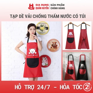 Tạp dề vải chống thấm nước, tạp dề pha chế có túi freesize