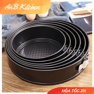 Khuôn SpringForm Tròn 16cm 18cm 20cm Đế Rời Chống Dính Có Khóa