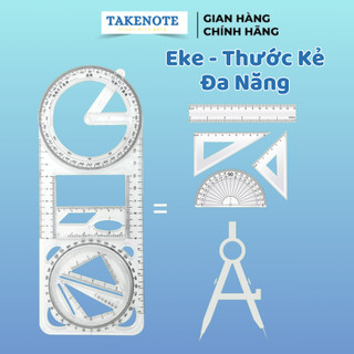 Thước Kẻ Đa Năng 5 Trong 1 - Bộ Eke Thước Kẻ Dẻo 4 Món Cho Học Sinh Vẽ Hình Học Siêu Đỉnh