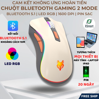 Chuột Không Dây Bluetooth Xunfox H52 Led RGB 2 Chế Độ Kết Nối Tương Thích PC Laptop ipad