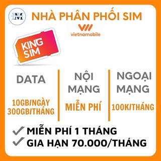 Sim vietnamobile 4g king s miền nam 10gb/ngày số đẹp - dùng 19 tỉnh miền nam